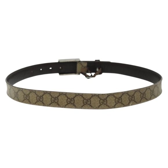 GUCCI GG Supreme Belt Leather 2 Set Black Beige main image 11